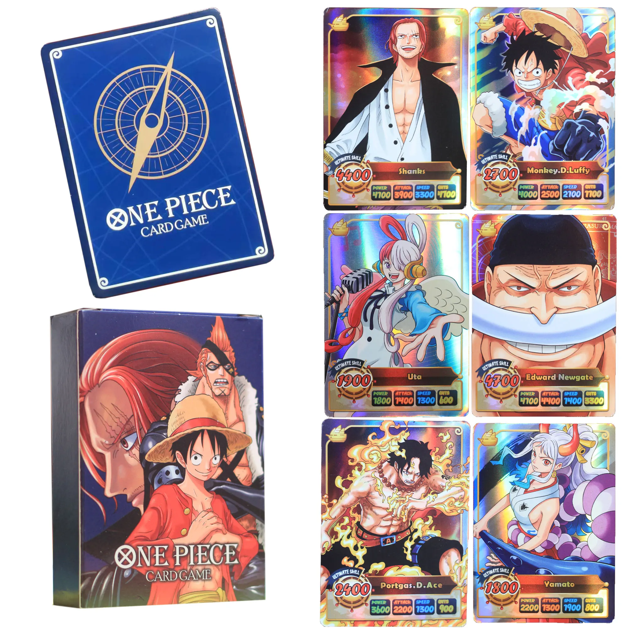 

HOTSALE 50-100Pcs One Piece Card English Version Holographic SSR Shine Collection Cards Luffy Shanks Anime Character Carte