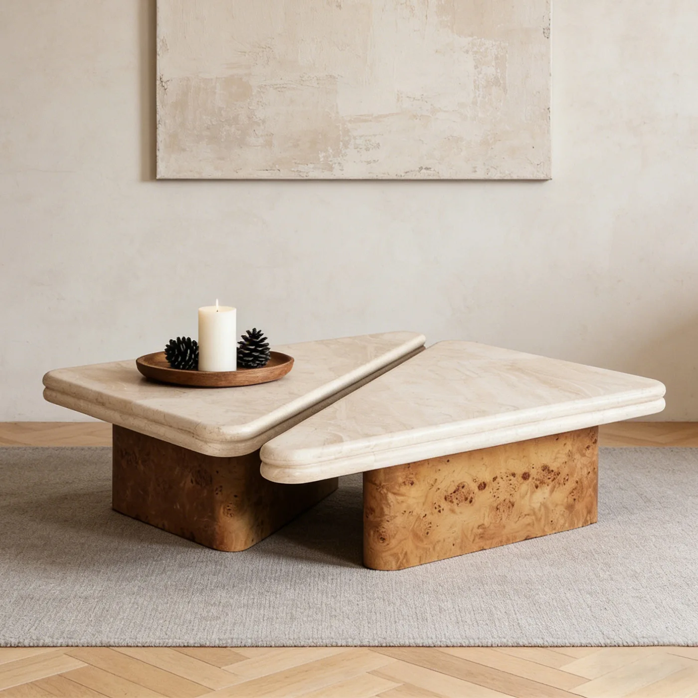 Natural tree tumor texture triangular edge few bedrooms bedside corner solid wood decoration corner coffee table