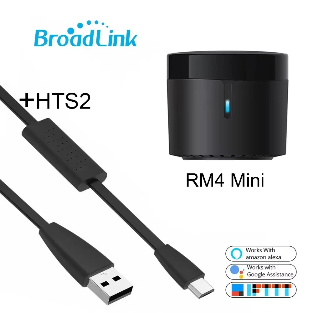 Broadlink RM4 Mini HTS2 IR-Fernbedienung für Klimaanlage, TV, Set-Top-Box, Temperatur- und Feuchtigkeitssensor für Google Home Alexa
