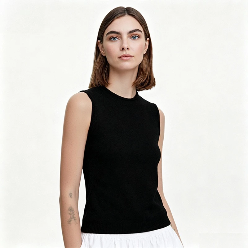 Women Solid Tanks Tops O-Neck Slim Fit Basic Elastic Sleeveless Tops Comfy Vest for Women's Summer Wide Shoulders Grey Camisole