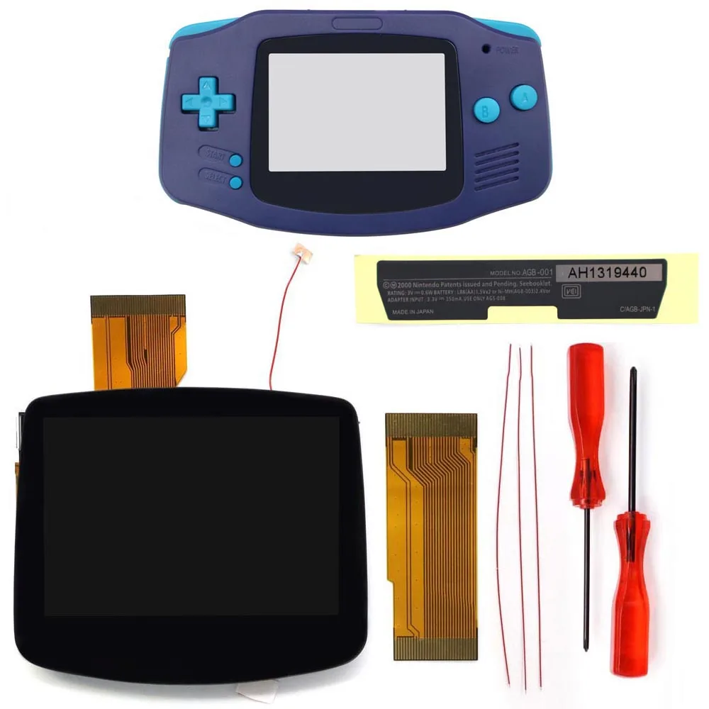 3.0inch Laminated IPS V5 LCD Screen Kits For Gameboy ADVANCE GBA W/Customized Colour housing Shell