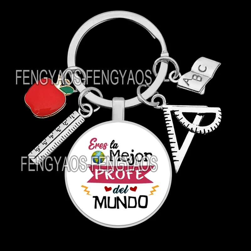 Spanish Gift for Teachers Keychains Spain Keyring for Teacher's Day Mexico Graduation Gifts for Professor