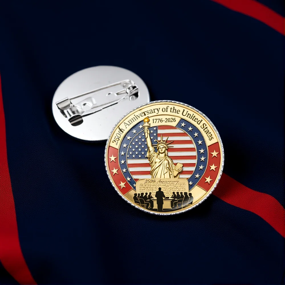 Usa 250th Anniversary Enamel Pin 1776-2026 American Independence Badge Liberty Eagle Brooch For Backpack Clothing Accessories