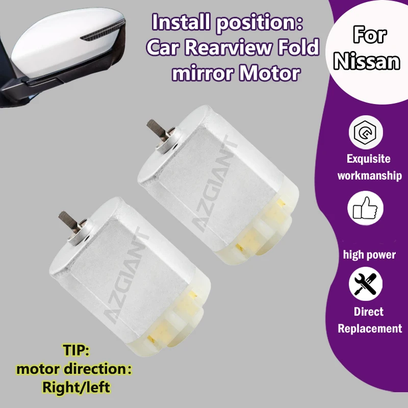 

AZGIANT FC-140SA Car Exterior Auxiliary power folding mirror R L motor For Nissan Versa Note/Micra K14/RogueLeaf plastic cover