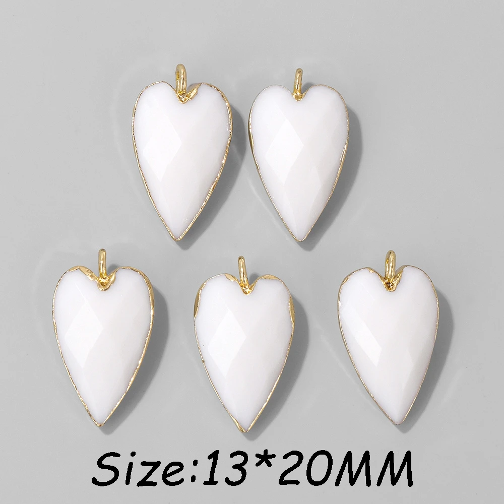 2Pcs Shiny Labradorite Heart Shape Pendants for DIY Jewellery