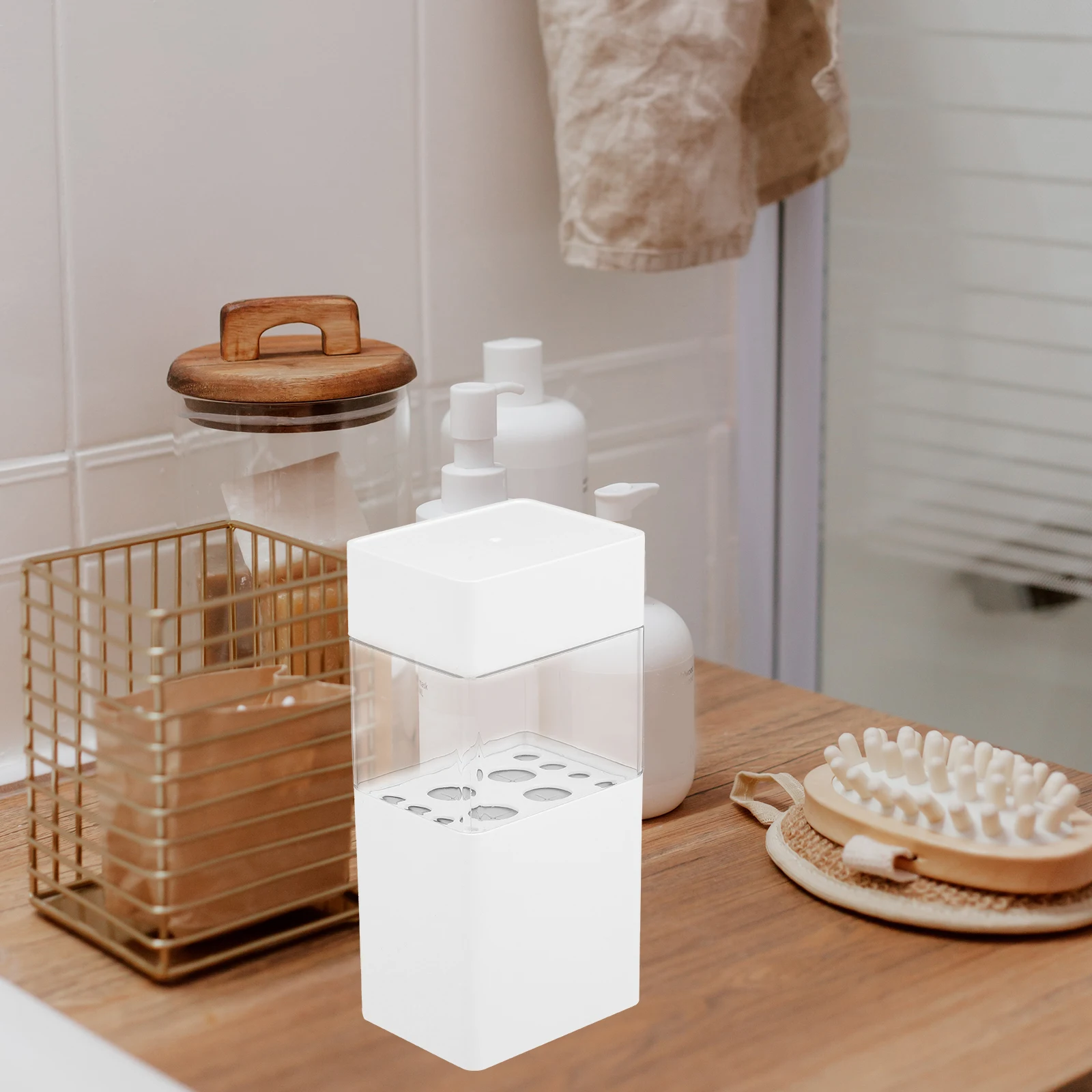

Transparent Makeup Organizer Storage Box With Lid Brush Bucket Brush Holder For Women Tools Supplies