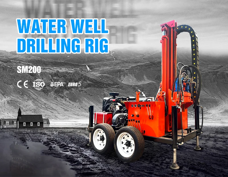 Maßgeschneiderte Wasser-Luft-Doppelzweck-Brunnenbohranlage, Diesel-Brunnenbohrmaschine mit verschiedenen optionalen Zubehörteilen – Detail 1
