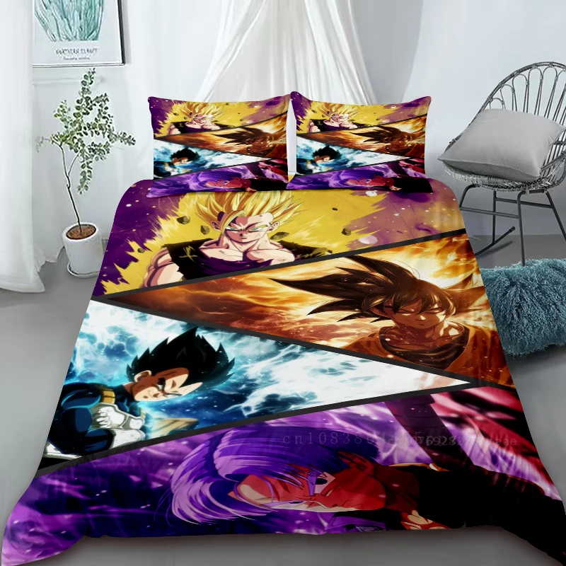 Duvet Cover Dragon Ball Cartoon Bedding Set Queen King Size Comfort Cover Quilt Cover Children Gift  Home Decor