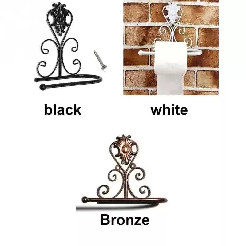 Iron Towel Paper Mount Holder Classic Bathroom accessories Vintage Toilet Roll Bathroom Wall Rack