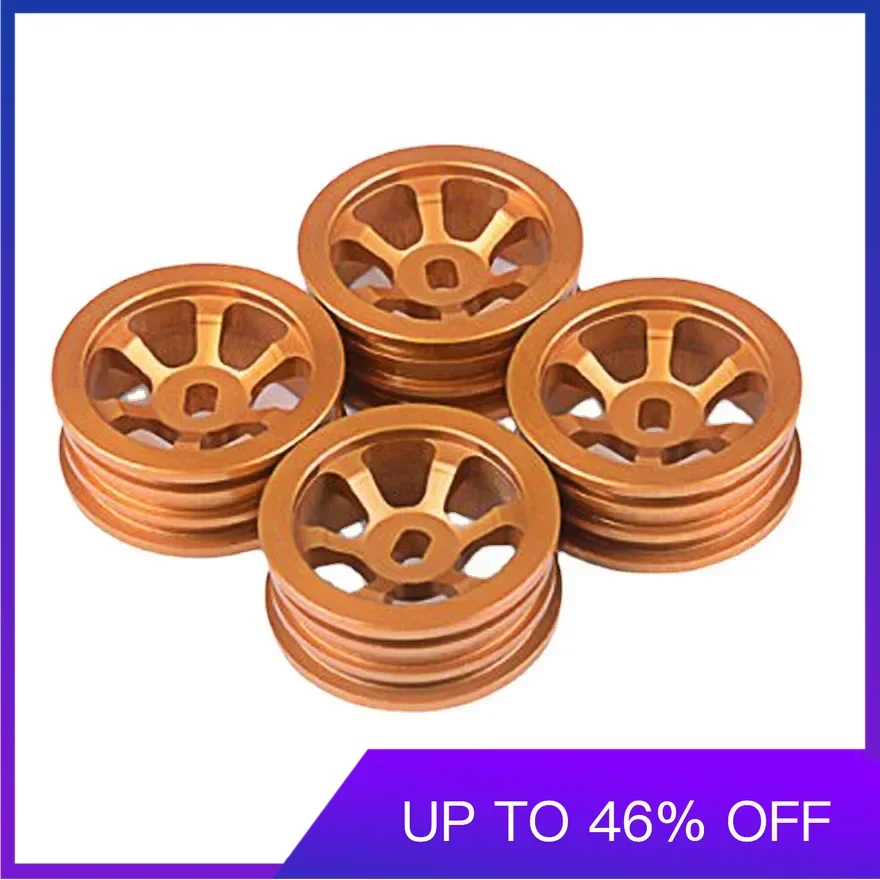 E-star Hub 4Pieces Metal Wheel Rim Drift Tire Tyre for Wltoys 284131 K969 K979 K989 K999 P929 P939 Kyosho Mini-Z 1:28 RC Car Upg