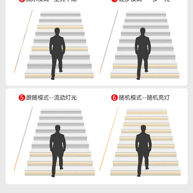 Step induction step light with intelligent chasing water light