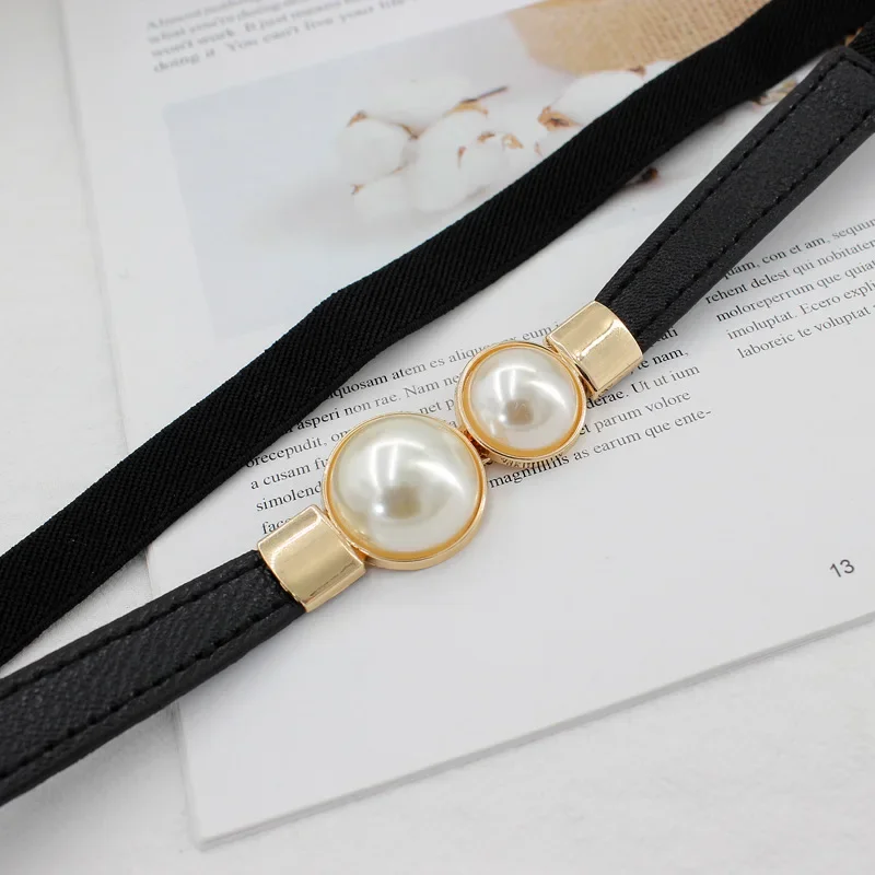 Narrow Stretch Dress Belt Women Fashion Waist Belt Thin Buckle Waistband for Girl Belt Dress Apparel Accessories Creative Gifts