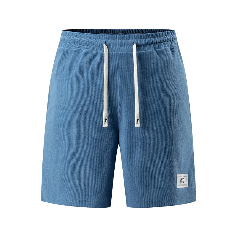 Summer Shorts Fashion Corduroy Shorts Men Casual Stretch Letters Decorative Pant Breathable Beach Vacation Shorts Pants XS-3XL