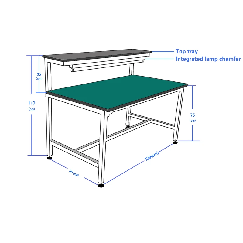 Customized Two-layer Workshop Workbench Assembly Line Operation Working Table Packing Anti-static Workbench For Factory