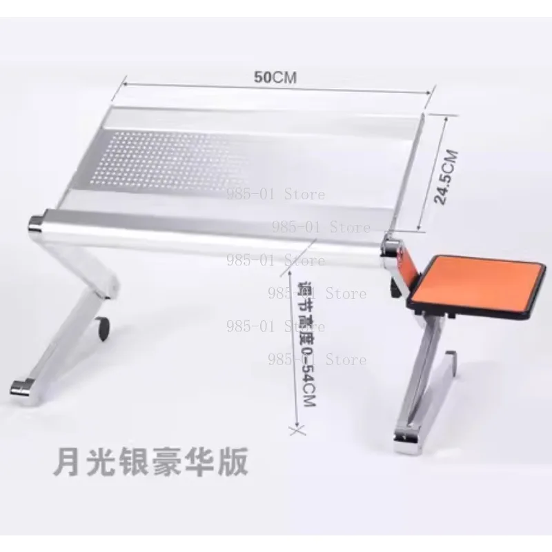 Liftable aluminum alloy folding computer table, minimalist laptop stand withcoolingmesh, portable mobile workstation for bed use