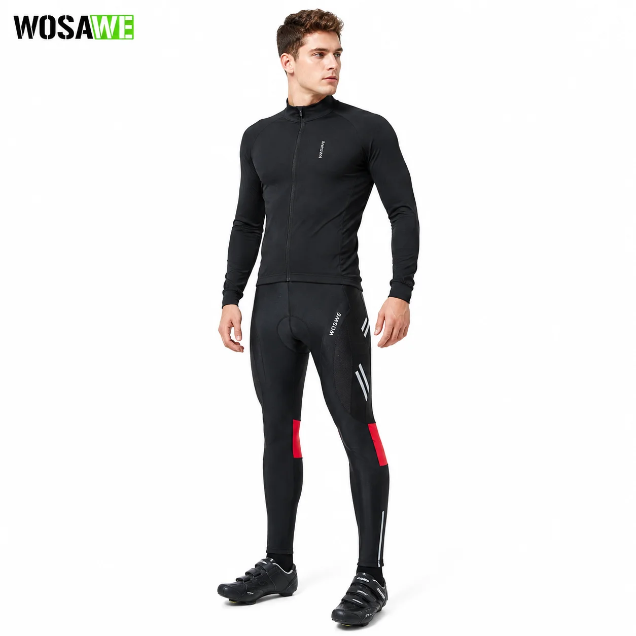 

WOSAWE Cycling Pants Men 3D Padded Road Bike Tights Breathable Reflective Long Leggings MTB Bicycle Pants Spring Autumn Gear