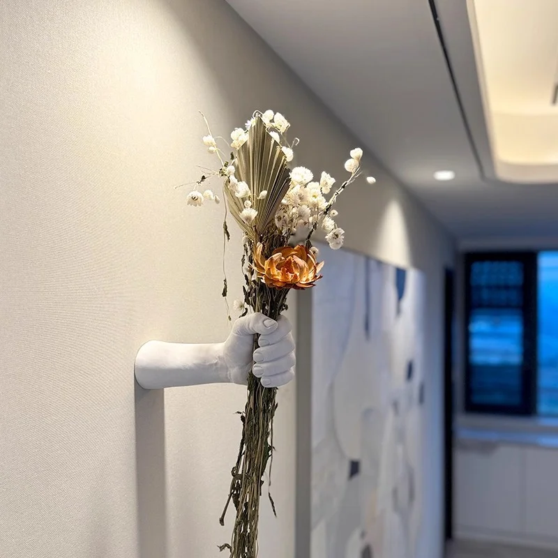 Kreative Wandkunst-Installationsvase, Floristen-Wanddekoration, Heimtextilien, Wandbehang, einzigartige, fruchtförmige Blumenhalter-Skulptur