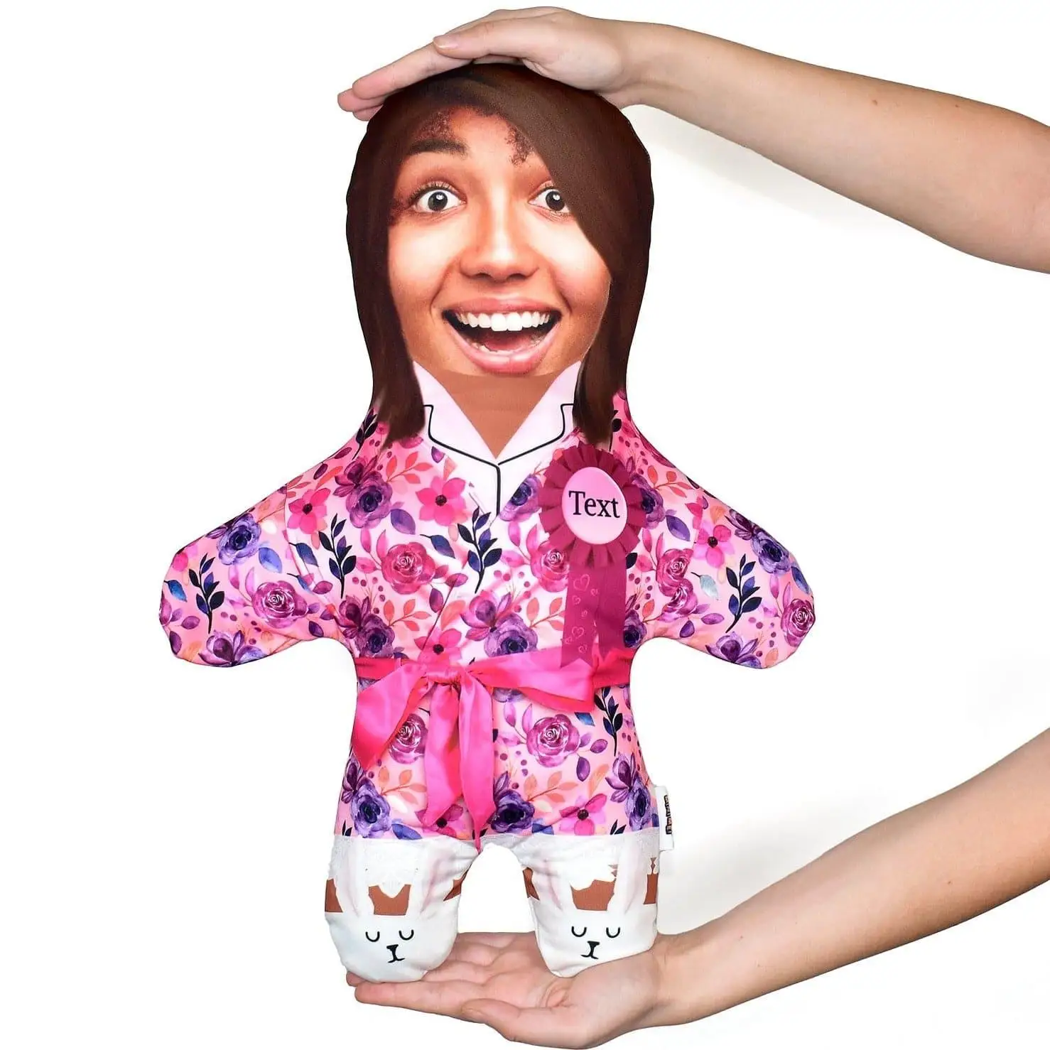 Custom Mini‑Me Plush Pillow,Double‑Sided Printed Upload Your Picture Human Doll,Customized Surprise Gift for Family & Friends