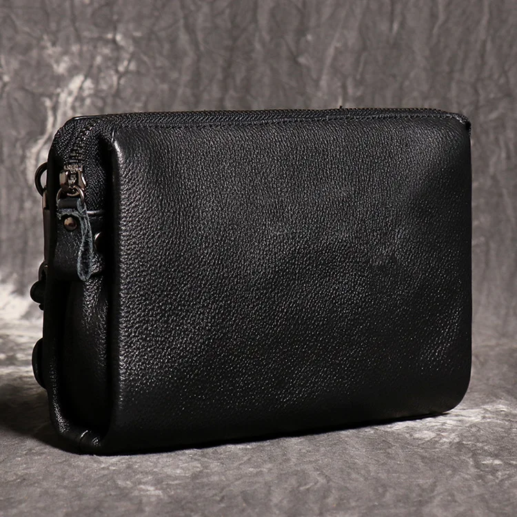 Full-Grain Leather Phone Wallet Unisex Slim Vertical Cardholder with RFID Blocking