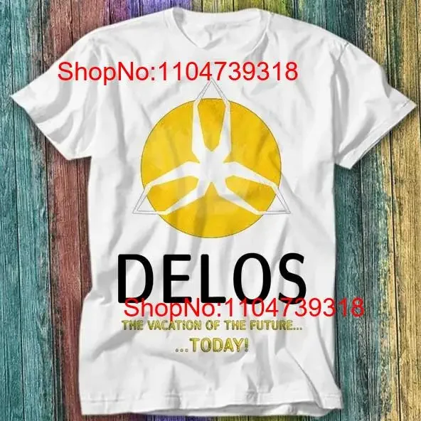 Delos parque de atracciones vacaciones del mundo occidental camiseta Top 375 vintage lavado cómodo Unisex ligeramente versátil homme