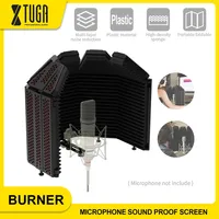 XTUGA BURNER Professional Microphone Isolation Cover 5 Panel Adjustable Foldable Recording Studio Windproof Cover Live Streaming