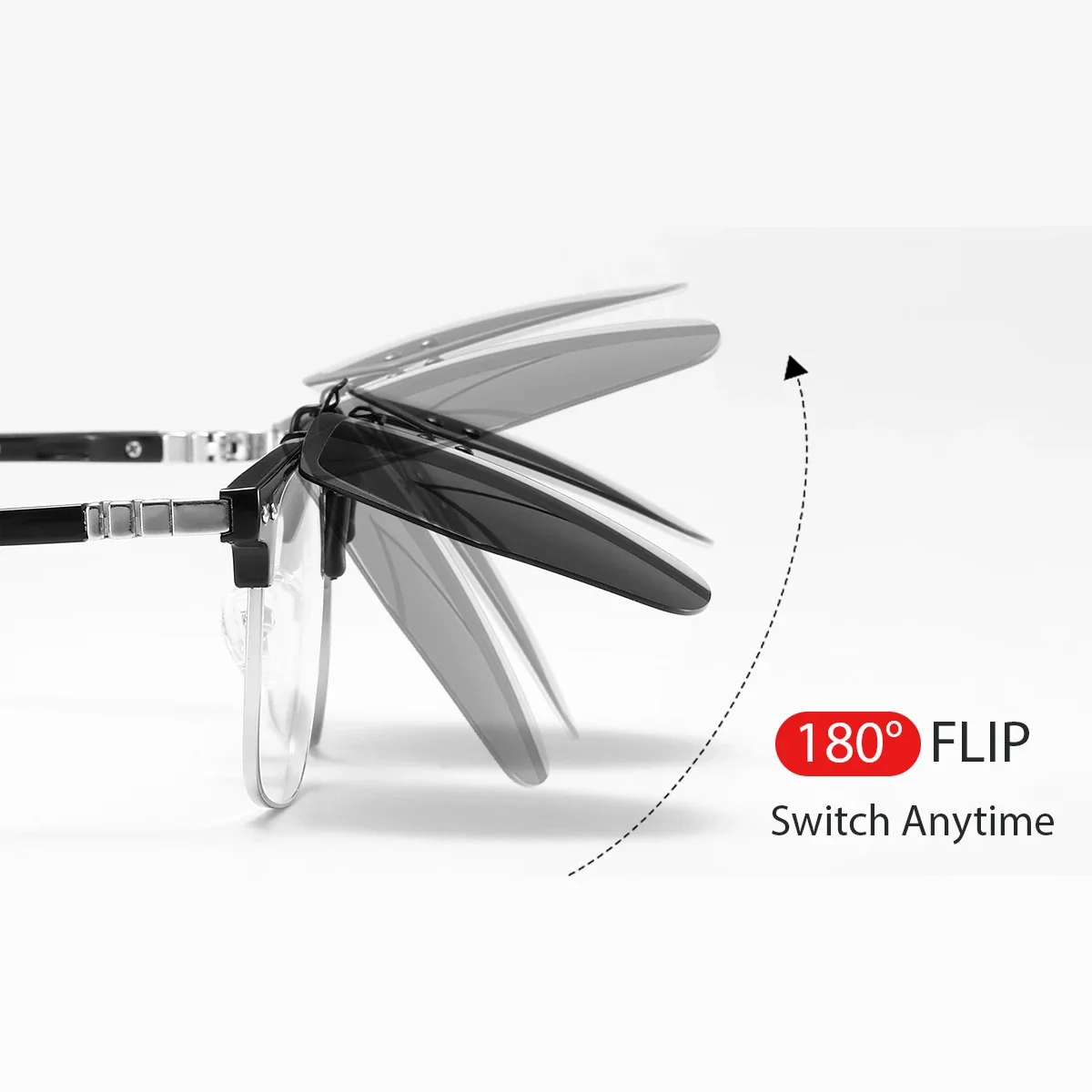 VEITHDIA Polarized Fishing Outdoor Clip-on Flip Up Clip Rimless Sunglasses For Prescription Glasses - TAC Lens With UV400 B11 image 6