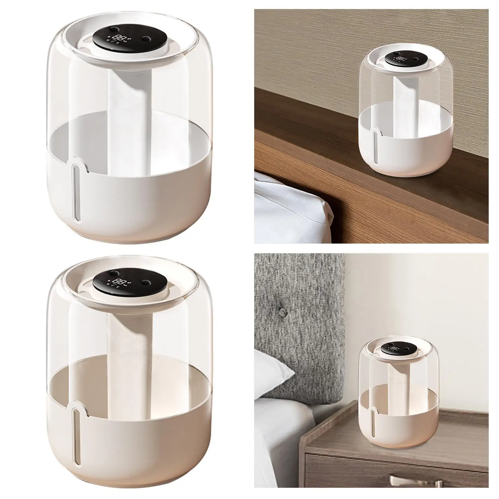 Humidificador de escritorio con luz nocturna Fácil de usar Puertos de pulverización dobles Salida de niebla fina Conveniente 3 modos de niebla ajustables para dormitorio