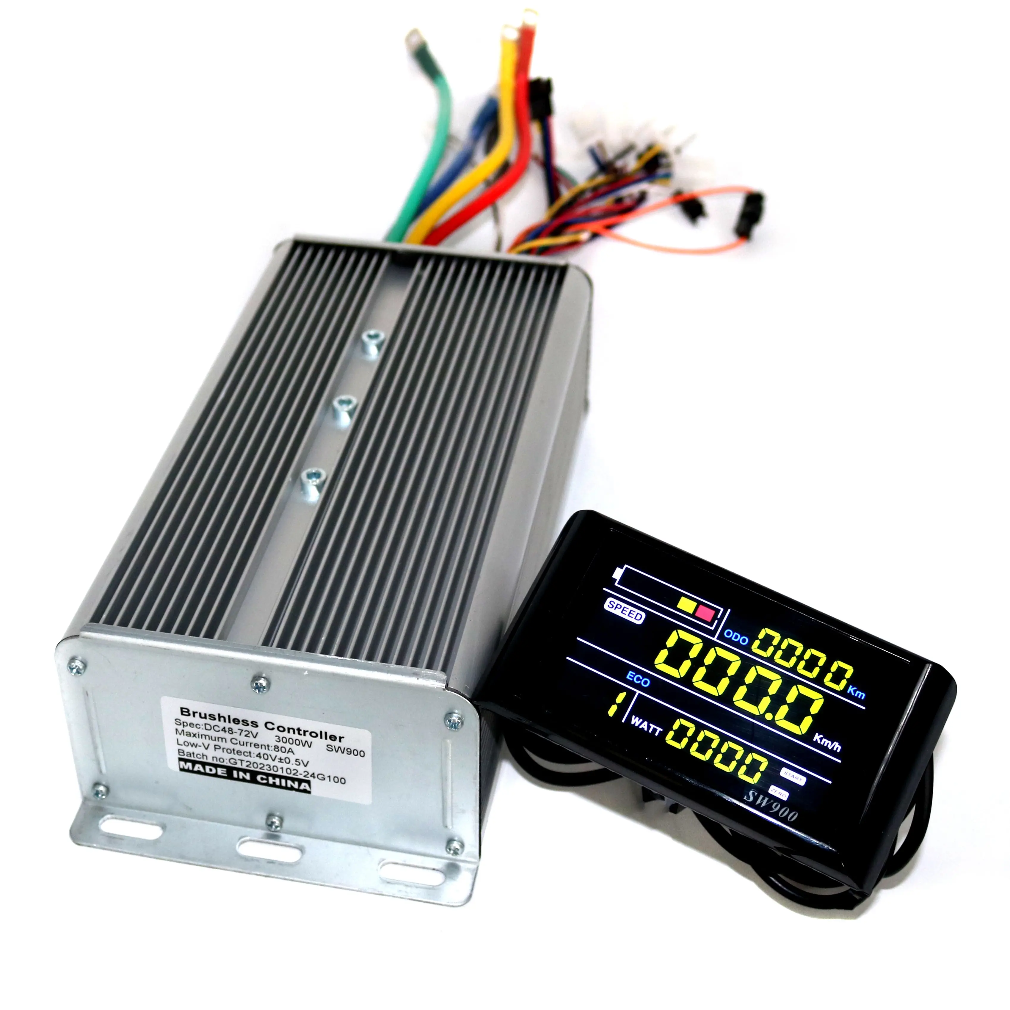 GREENTIME 24 MOSFET 48-72V 3000W 80Amax BLDC motor controller, EV brushless speed controller