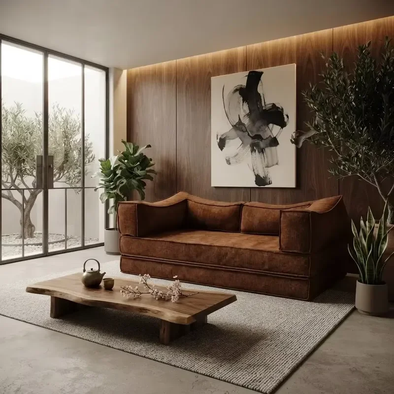 Stable Anti-Tipping Low Carbon Base Sofa Ergonomic Body Support Full Sponge Construction No Deformation Vacuum Compression