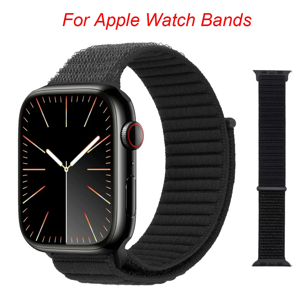 

Нейлоновый ремешок для Apple Watch Band 46 мм, 40 мм, 44 мм, 45 мм, 42 мм, 41 мм, 38 мм, браслет для IWatch Series 10/9/8/7/6/SE/5/4/3 Ultra 2 49 мм