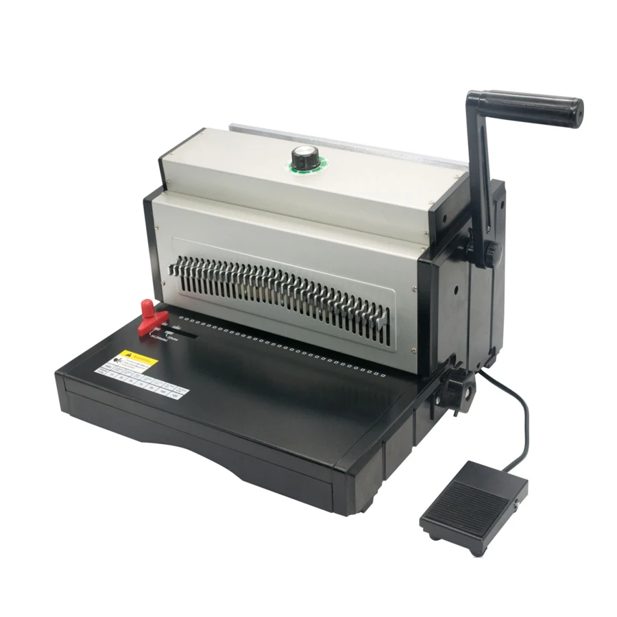 

QK-E8708 cheap price desktop A4 B5 Letter size electric wire 3:1 punch & bind book binding machine