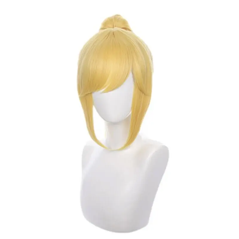 LOL Crystal Rose Lux Cosplay Wigs 40cm Blonde Detachable Ponytail Synthetic Hair