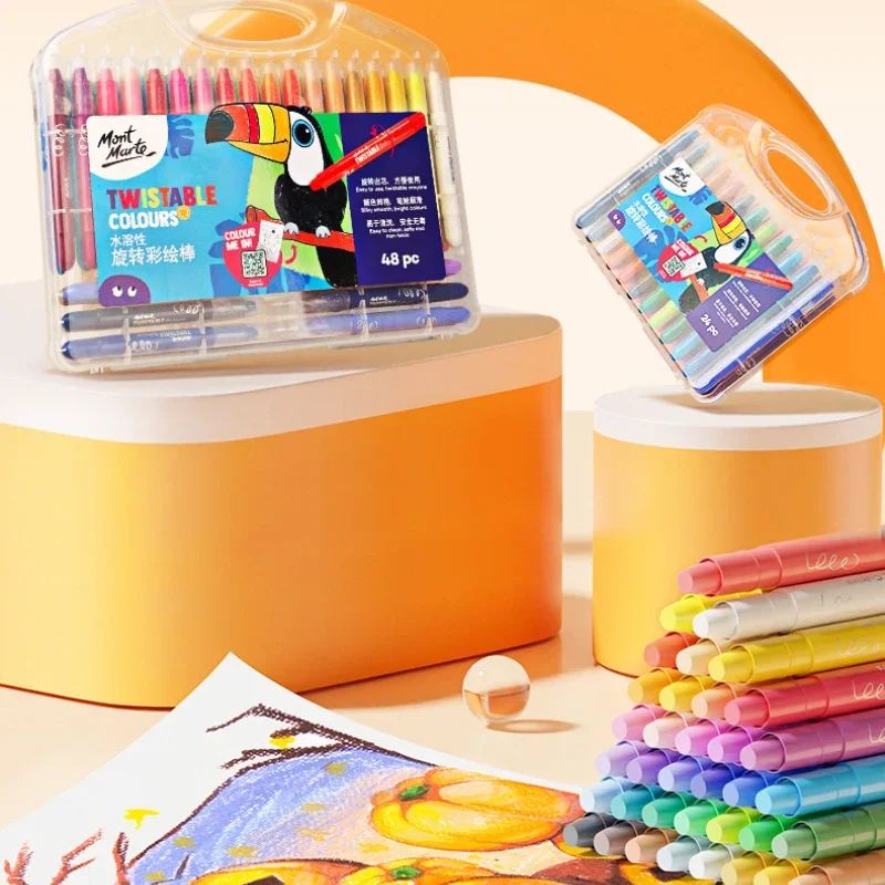 12/24/36/48 Color Rotatable Colorful Stick Non Dirty Hand Washable Children's Drawing Graffiti Crayon Oil Painting Stick