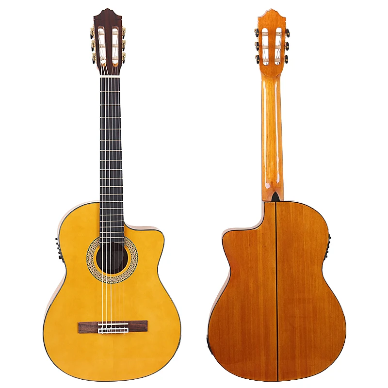40inch Silent Classic Guitar Thin Body 6 String Spruce Wood Top High Gloss Classic Silent Guitar Natural&Sunburst Color view 6