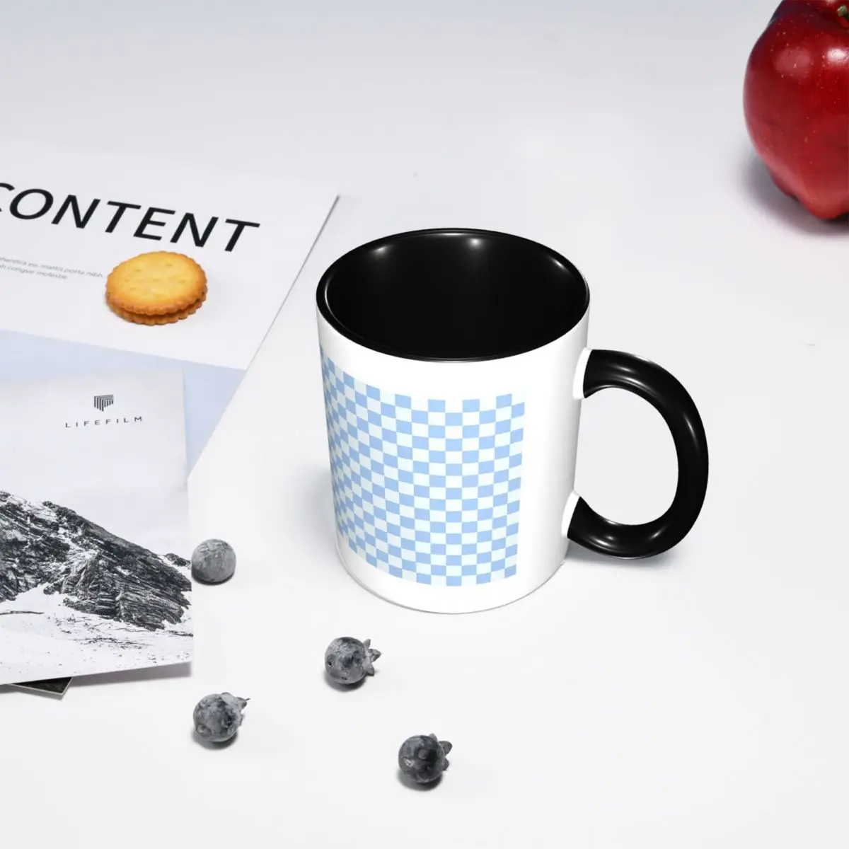 Checkerboard Mini Check Pattern Mug Funny Ceramic Coffee Cups Tea Mugs Milk Cup Drinkware Gift for Woman Man