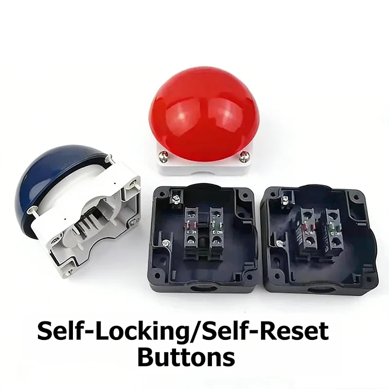 IP67 Waterproof Foot Pedal Switch AC/DC Emergency Stop & Start Button with Self-Reset / Locked Option, NO/NC Contact