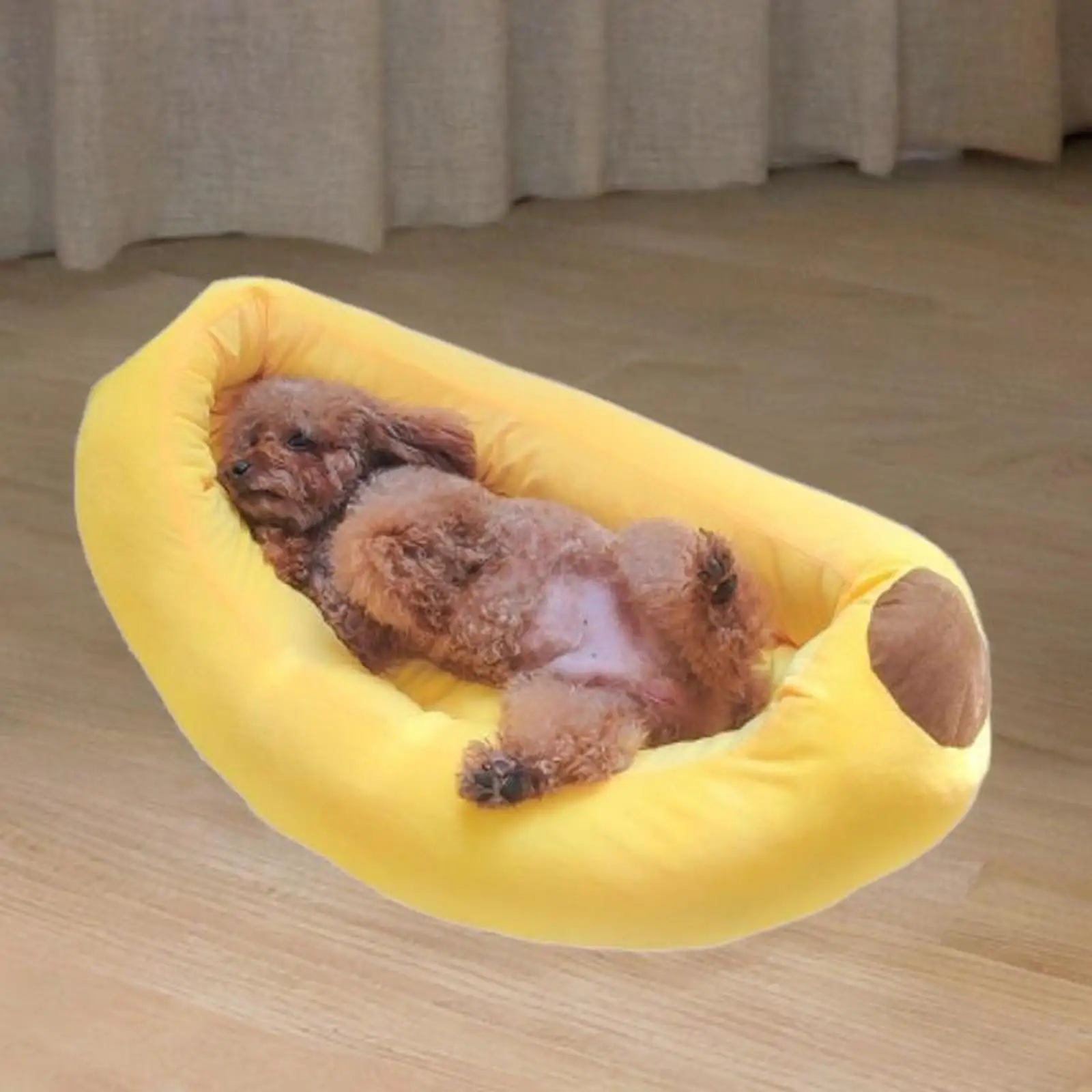 Dog Nesting Bed Banana Shape Soft Washable Comfortable Plush Puppy Cushion