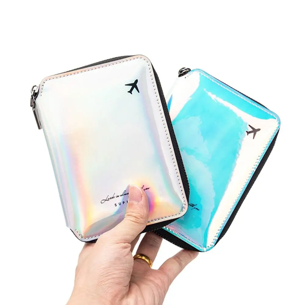 Creative Multicolor Passport Cover PU Storage Bag Zipper Coin Wallet Accessories Multi-function Passport Card Bag