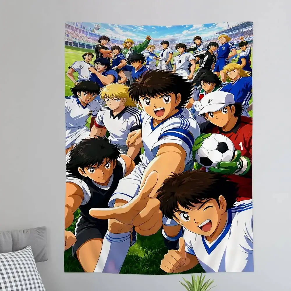 Cartoon Captain Tsubasa Colorful Tapestry Wall Hanging Bohemian Wall Tapestries Mandala Wall Art Decor