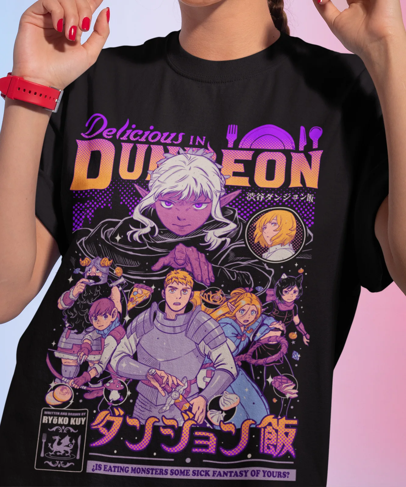 Laios Touden Dungeon Meshi T-Shirt delicious Anime Vintage Special shirt