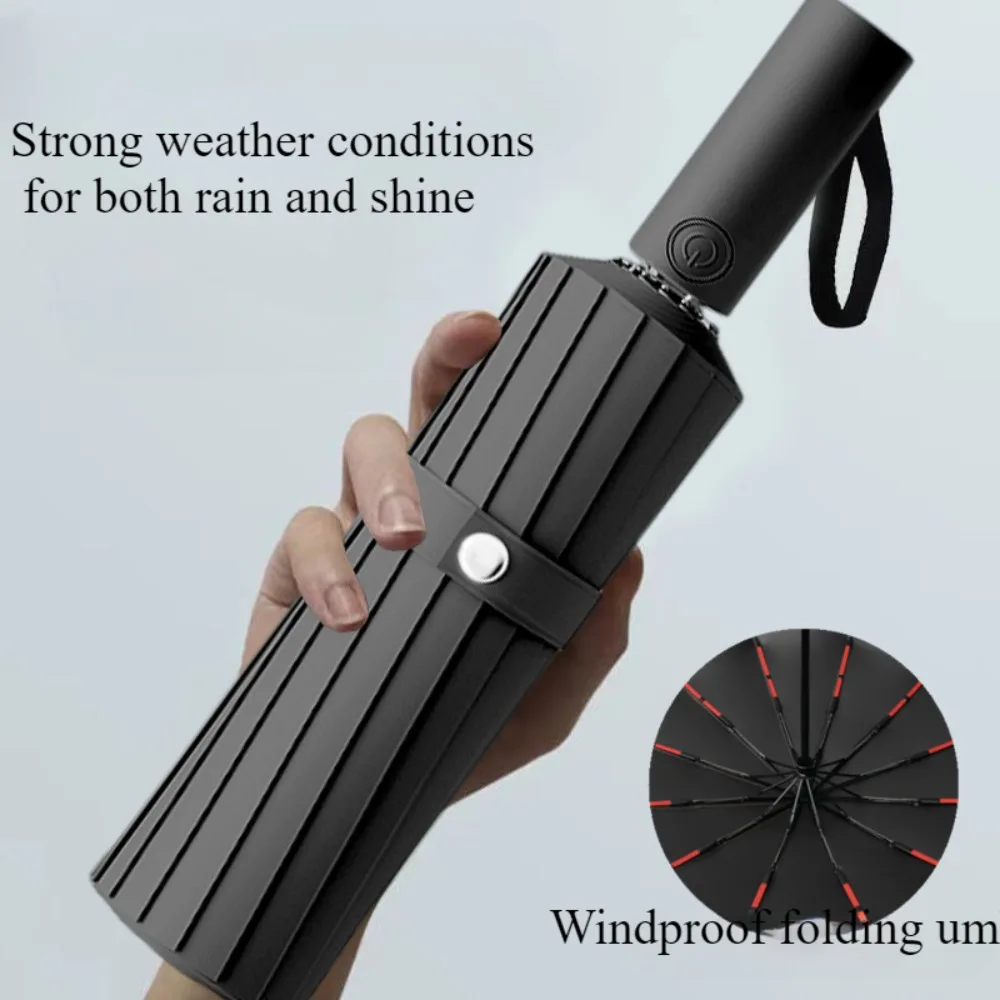 Super Strong Windproof Automatic Folding Men Umbrella  Reinforced Folding  Large Rainproof Sun UV Protection Umbrellas Women