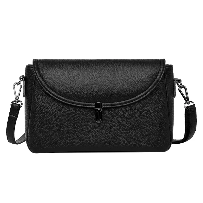 100% Genuine Leather women\'s shoulder bag small Casual female messenger bags Cowhide Female Crossbody Bags bolsas Handbag black