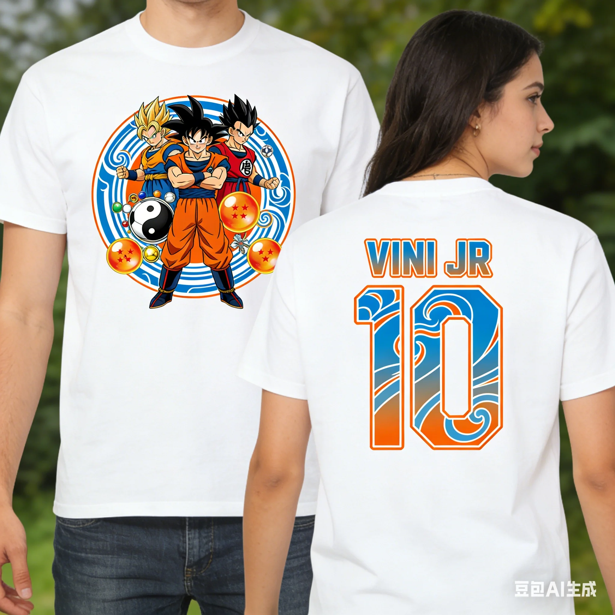 

Dragon Ball × Football Star Collaboration Number Print T-Shirt Unisex High Street Trend Loose Casual Short Sleeve