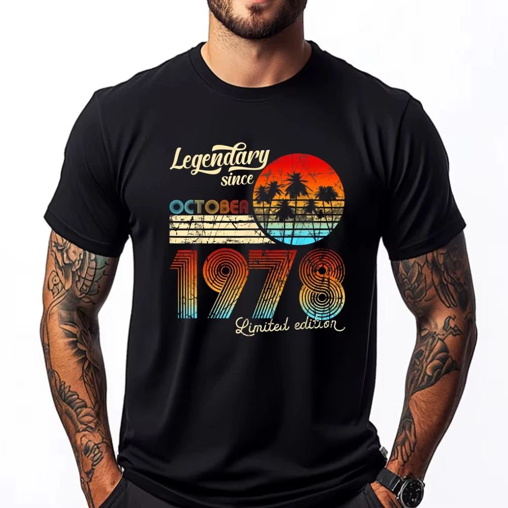 Summer High-Quality Luxury Birthday Special Edition - Starting From October 1978, Graphic T-shirts for Men Are Available.