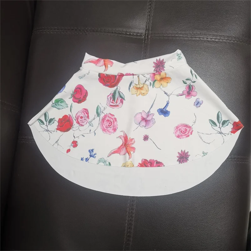 High Quality Kids Girls Children Floral Printed Nylon Spandex Running Skating Gymnastics Wear Skirts Ballet Dance Skirts