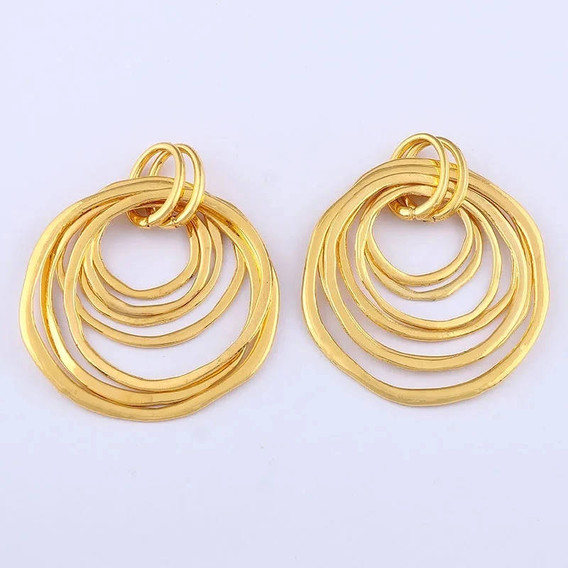 ZXZ 2pcs Golden/Silver Plated Large 7 Circles Moveable Pendants For Necklace Jewelry Making Findings 70x55mm