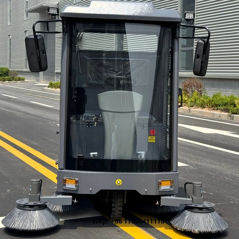 High Efficiency 3-Wheel Electric Street Sweeper Truck Battery Powered Garden Leaf Sweeping Machine with Large Collection Bin