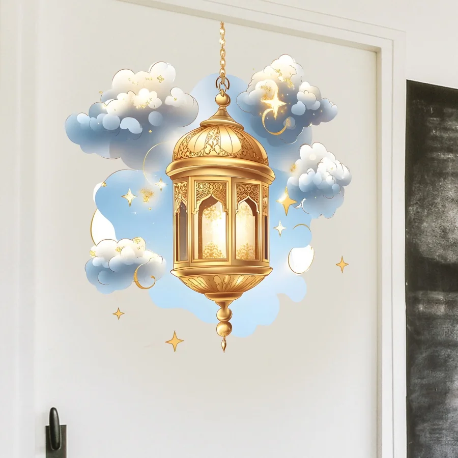 1pc Middle Eastern Ramadan decoration wall sticker Arab Eid al Fitr star chandelier sticker home store decoration sticker