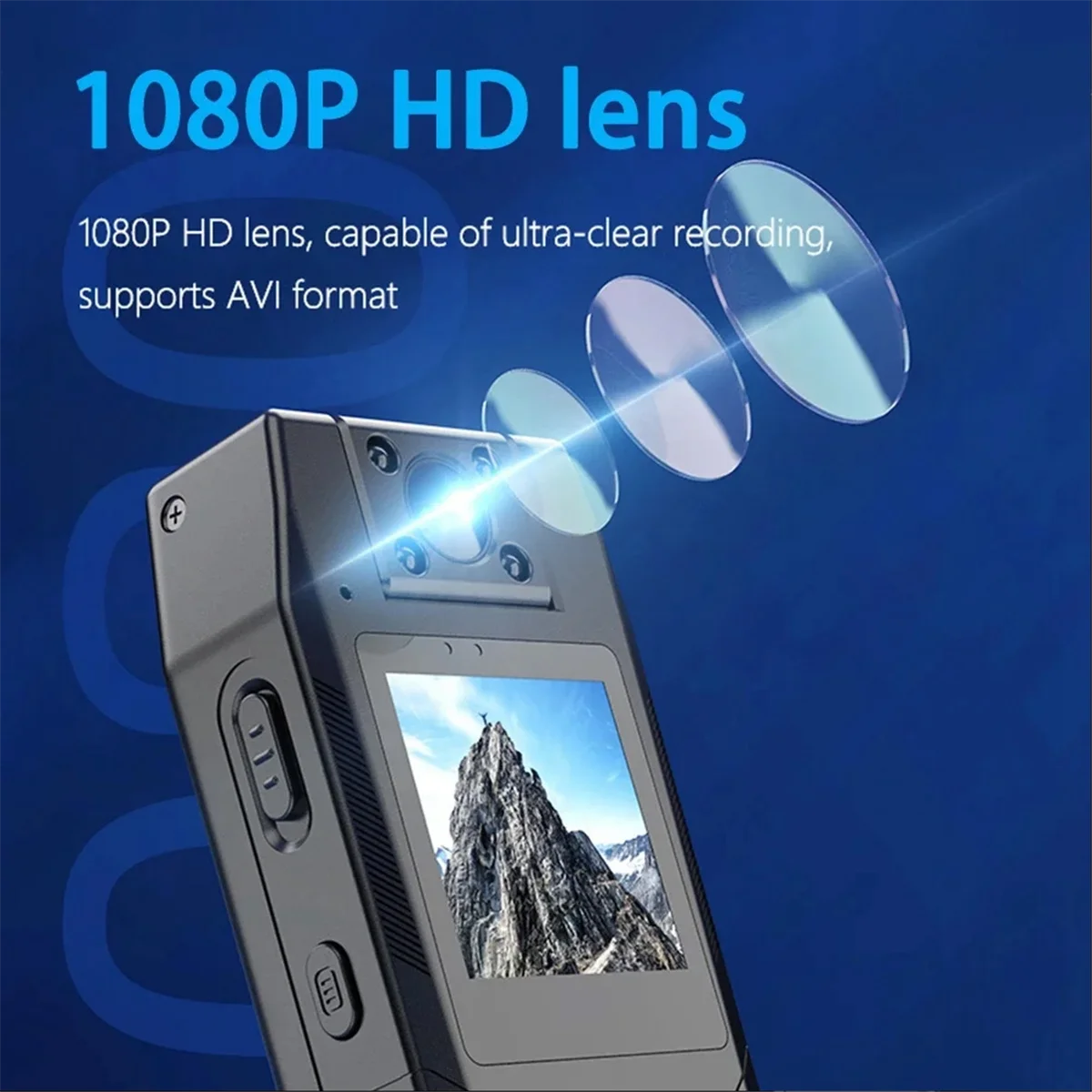 1080P HD Mini Camcorder Camera Body Recorder Camera Small 180° Wide Angle Rotating Bike Camera Sports DV Car DVRJAS