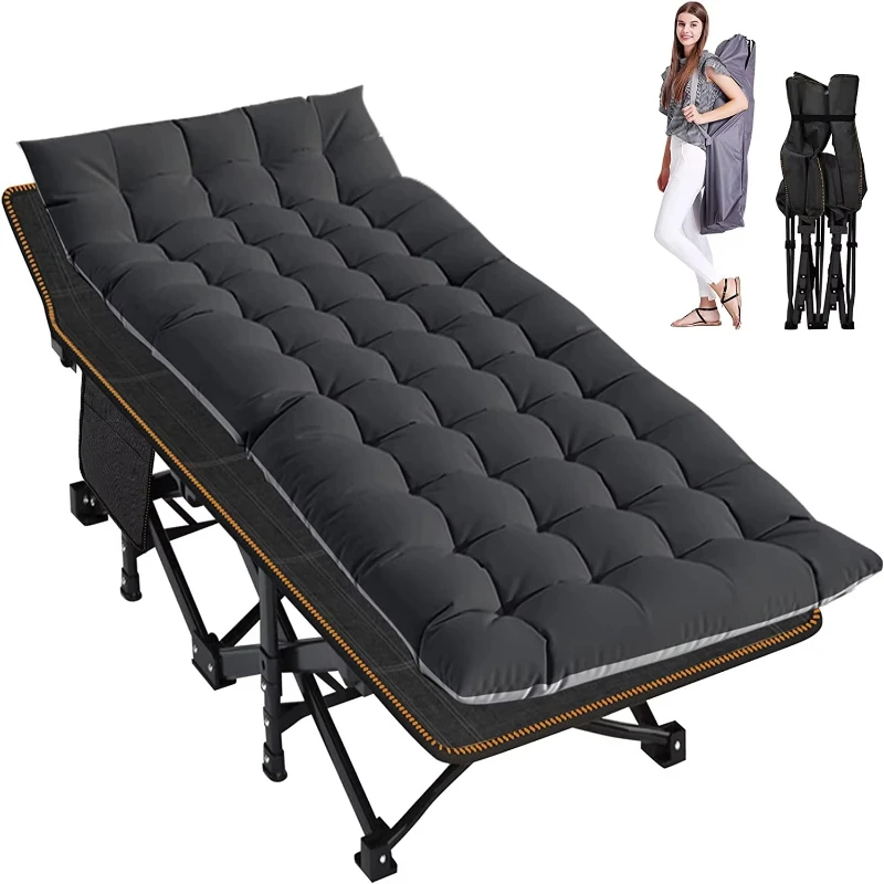 

Adult sleep camping 600d double deck oxford portable folding outdoor crib camping home office